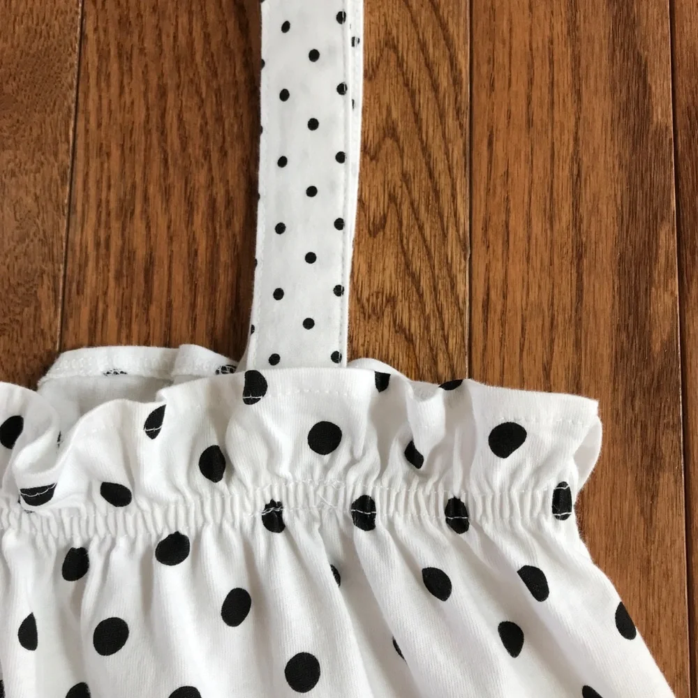 Zara Girls NWOT polka dot cotton Retro sleeveless top size 9 - Picture 4 of 12